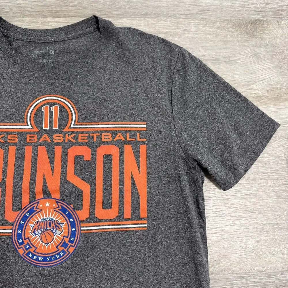 Jalen Brunson Shirt New York Knicks NBA Basketball Men’s Gray Large Polyester